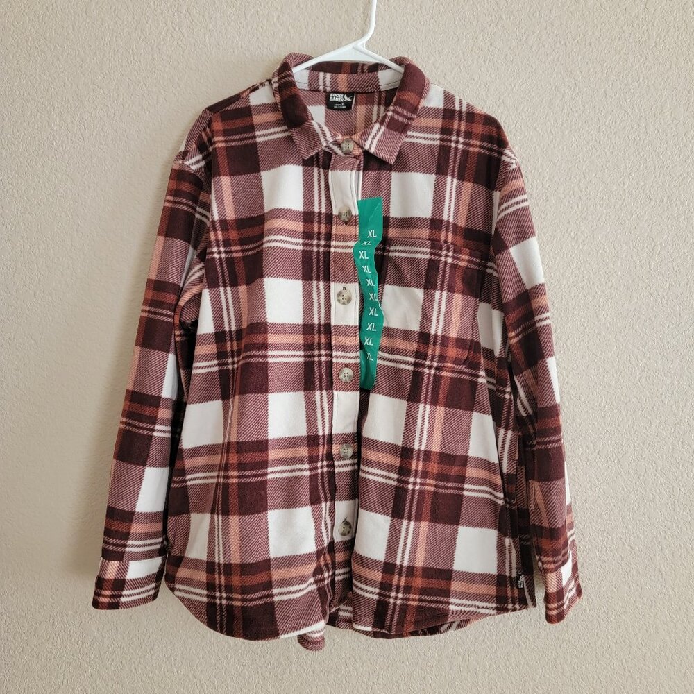 Eddie Bauer Women’s Microfleece  Plaid Shacket NWT